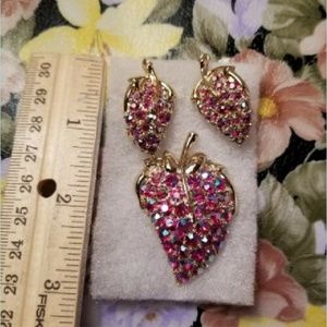 RedArora Borealis Vintge Rhinestone Brooch,Earring